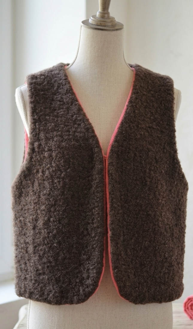 gilet laine marron gaze grenadine