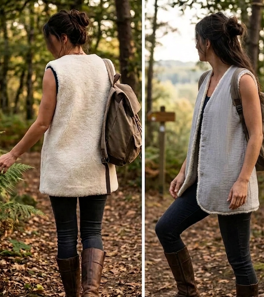gilet LONG DG gris clair