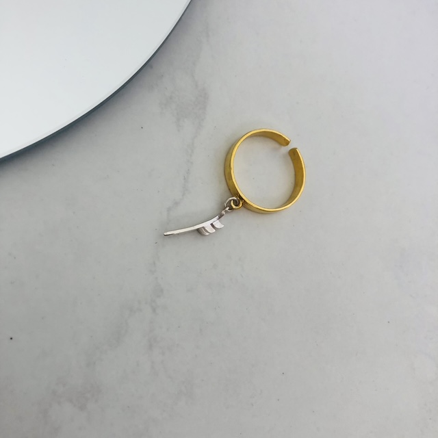 bague planche surf argent doré (2)