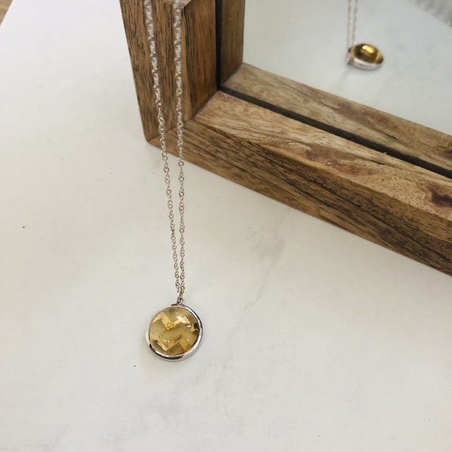 collier chaine argent citrine vague