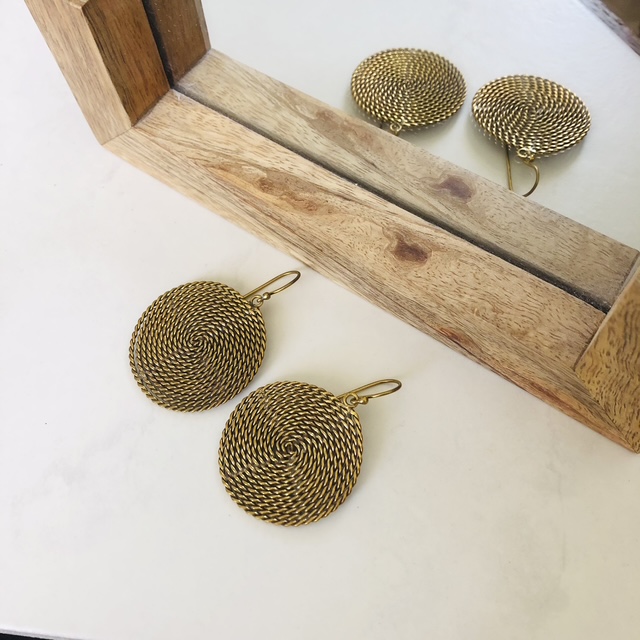 boucle oreille laiton tressé artisanal (3)