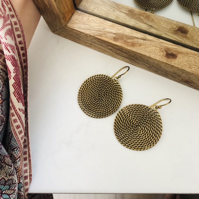 boucle oreille laiton tressé artisanal (4)