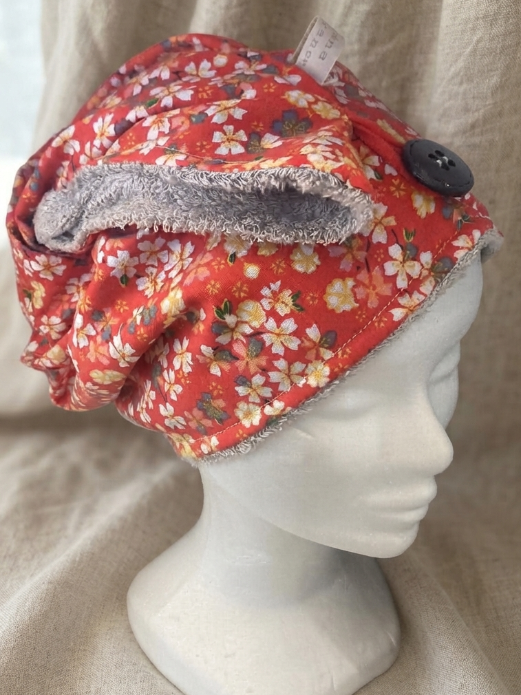 TUR18 turban bain coton bambou corail