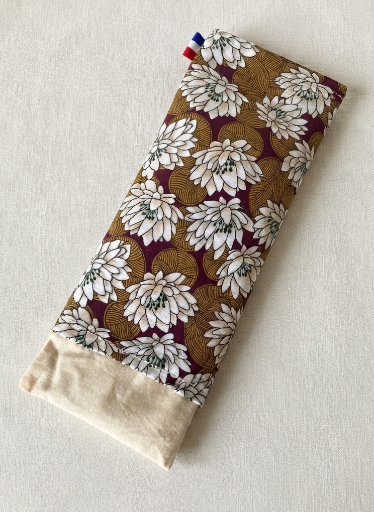 eye pillow coussin relaxation graines lin bio lavande coton artisanal france lotus