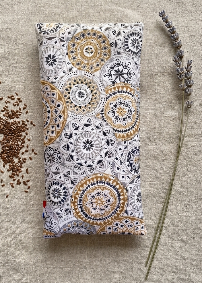 eye pillow coussin relaxation graines lin bio lavande coton artisanal france mandala