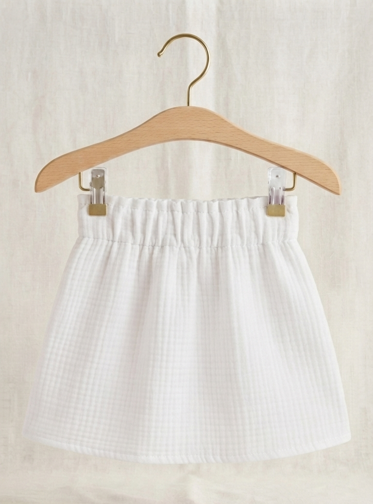 jupe fillette gaze coton blanc elastiquée festayre sud ouest