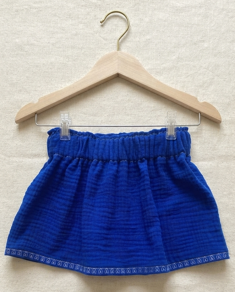 jupe fillette gaze coton bleu elastiquée festayre sud ouest madeleine