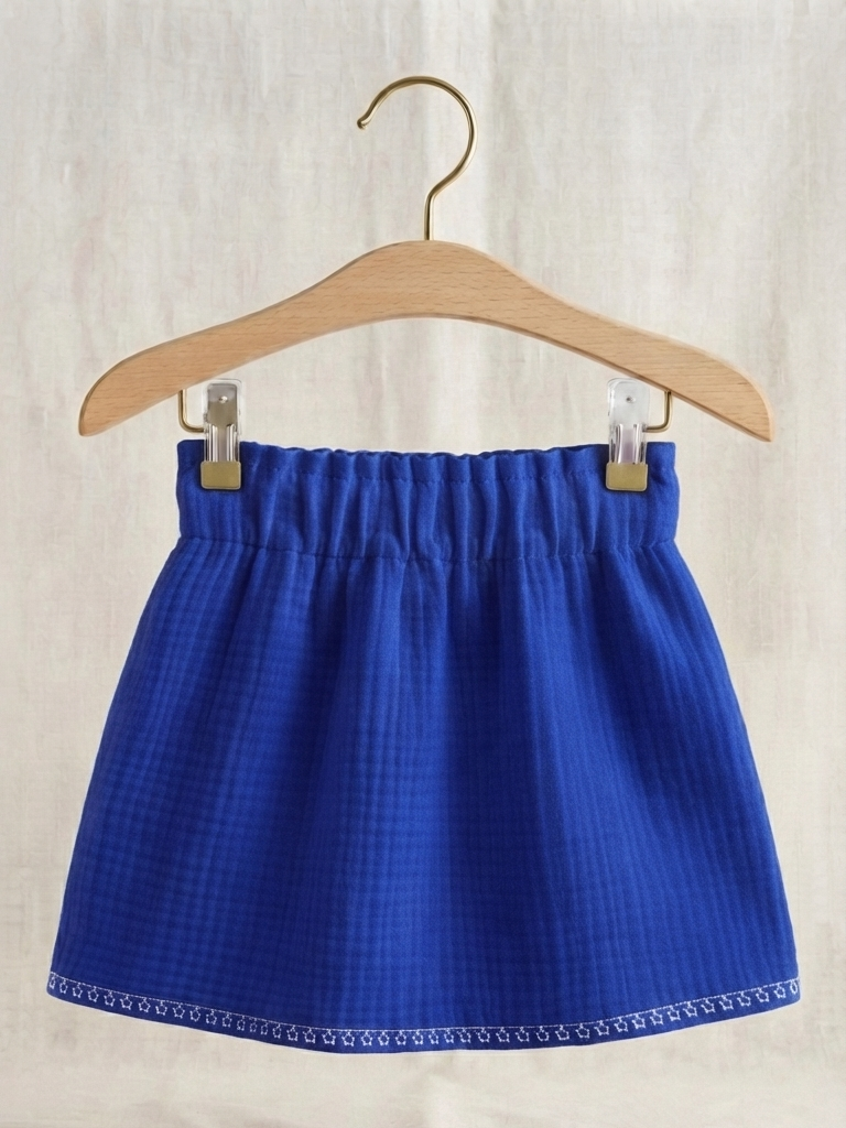 jupe fillette gaze coton bleu elastiquée festayre sud ouest madeleine étoile