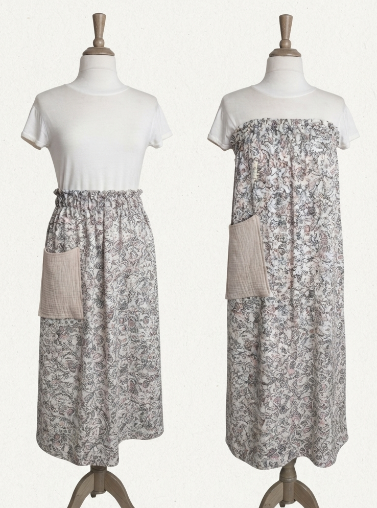 robe jupe papillons viscose artisanal france unique