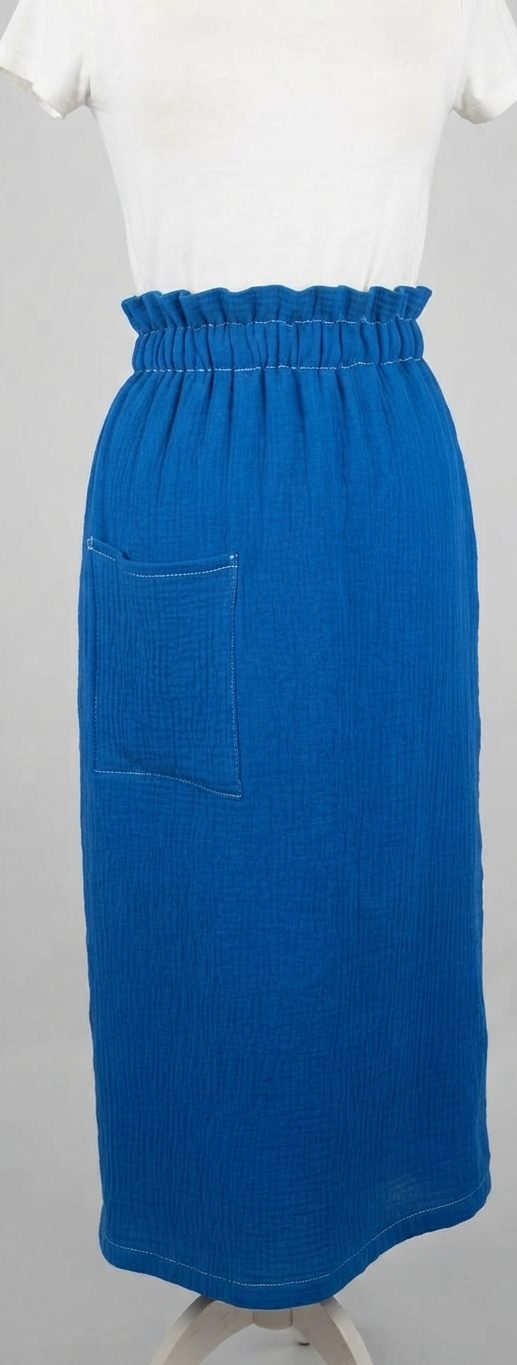 jupe 2en1 bustier gaze coton uni artisanal