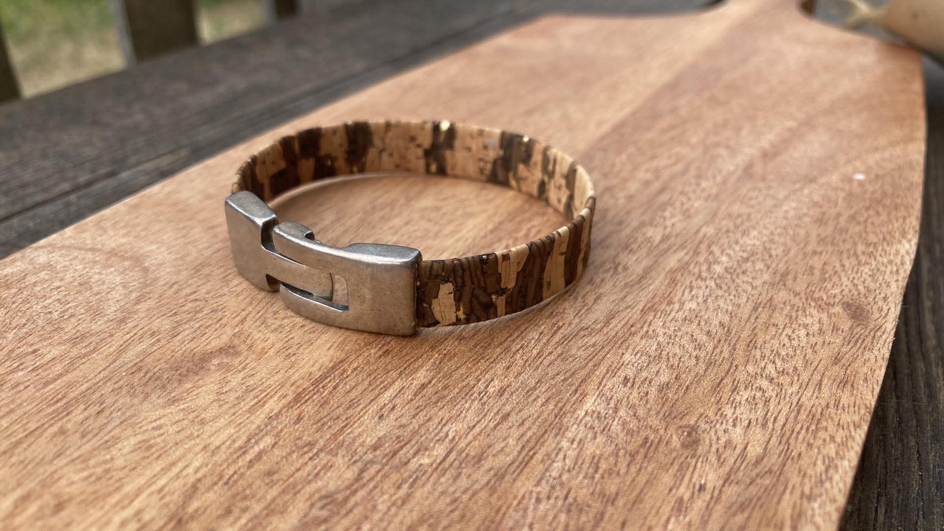 bracelet liege artisanal landes moiré metal