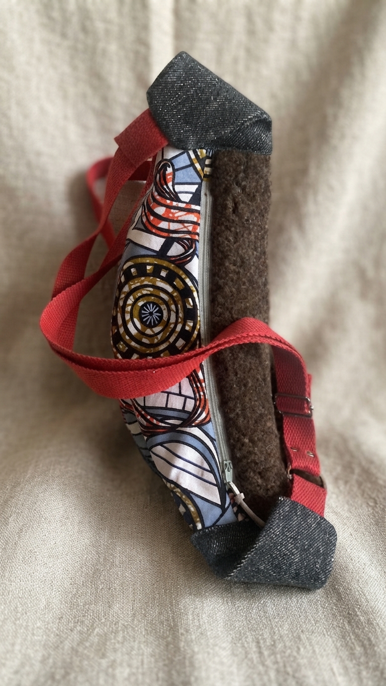 sac demi lune reversible coton laine pyrénées