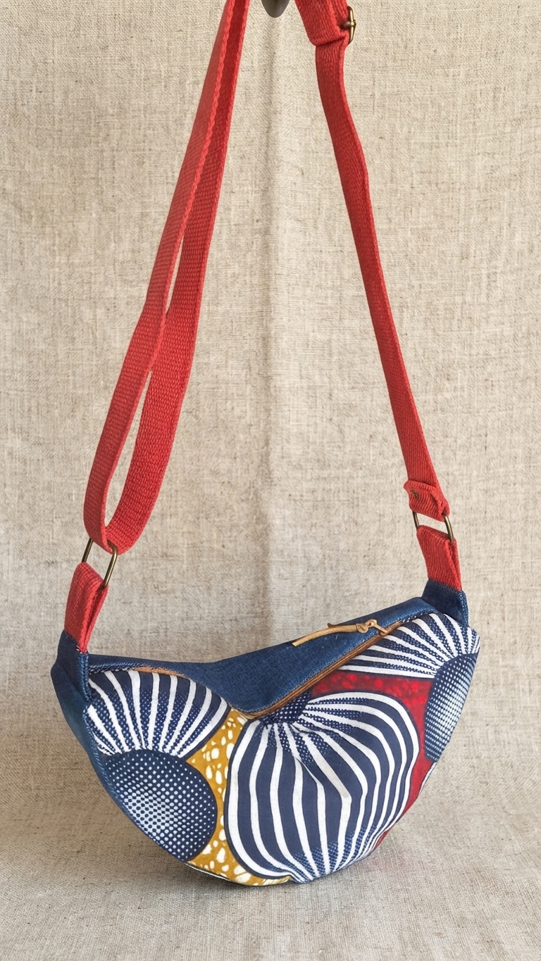sac demi lune reversible coton artisanal france locavore