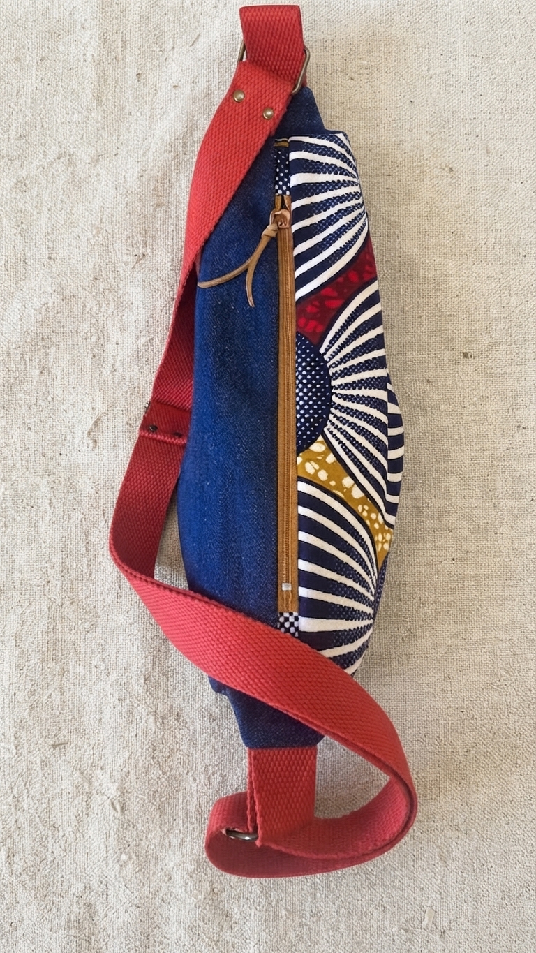 sac demi lune reversible coton artisanal france locavore 2en1