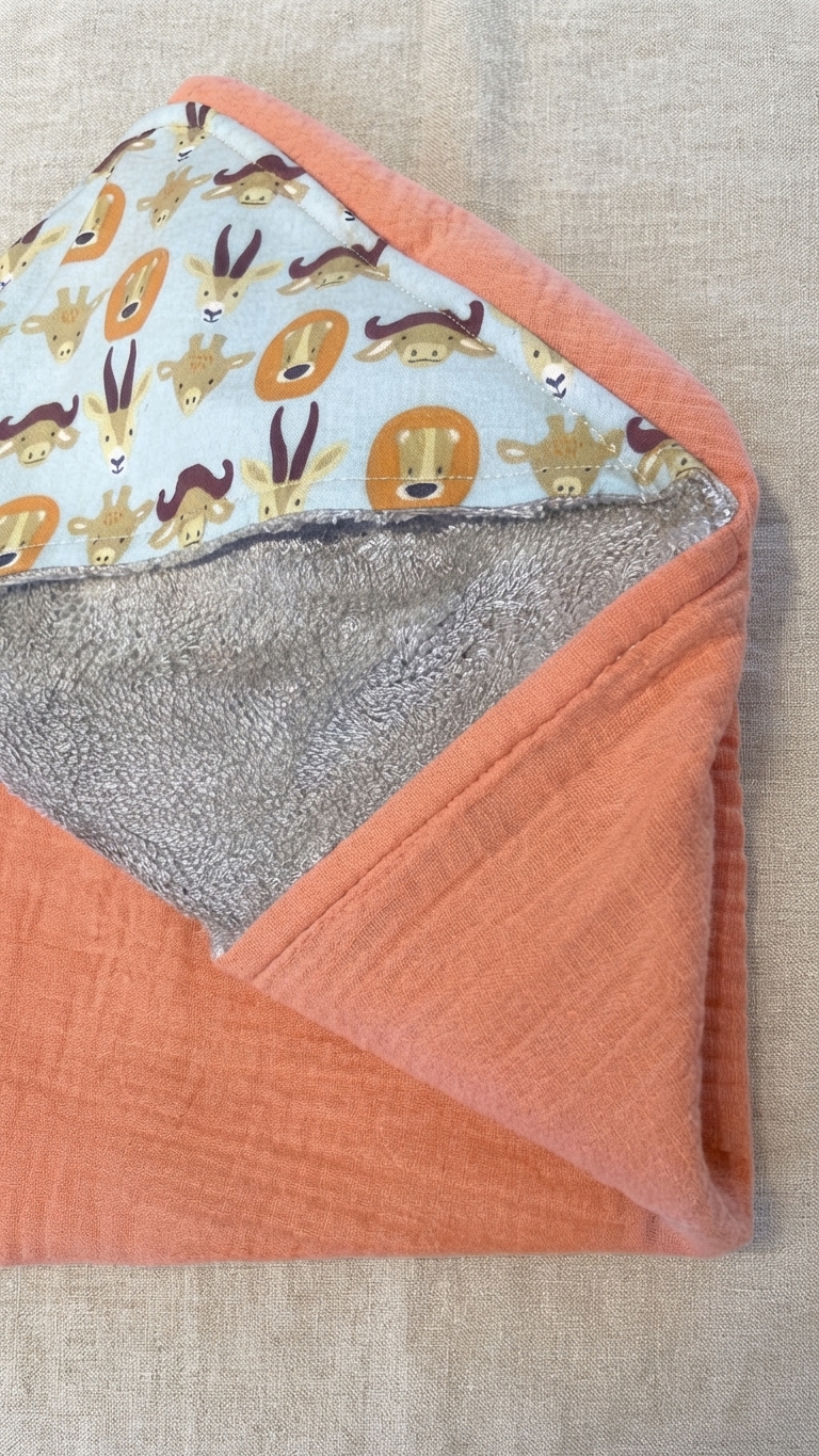 cape bain bambou eponge gaze coton cadeau naissance artisanal local france