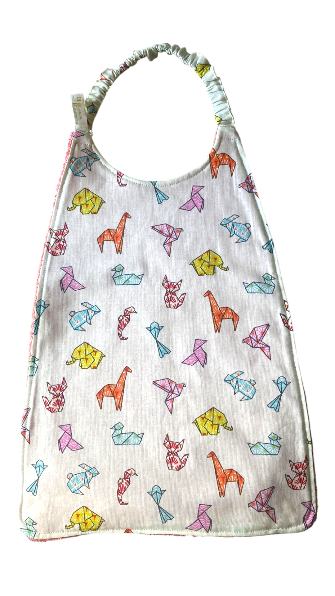 serviette cantine réversible coton artisanal france landes éponge blanc origami animaux