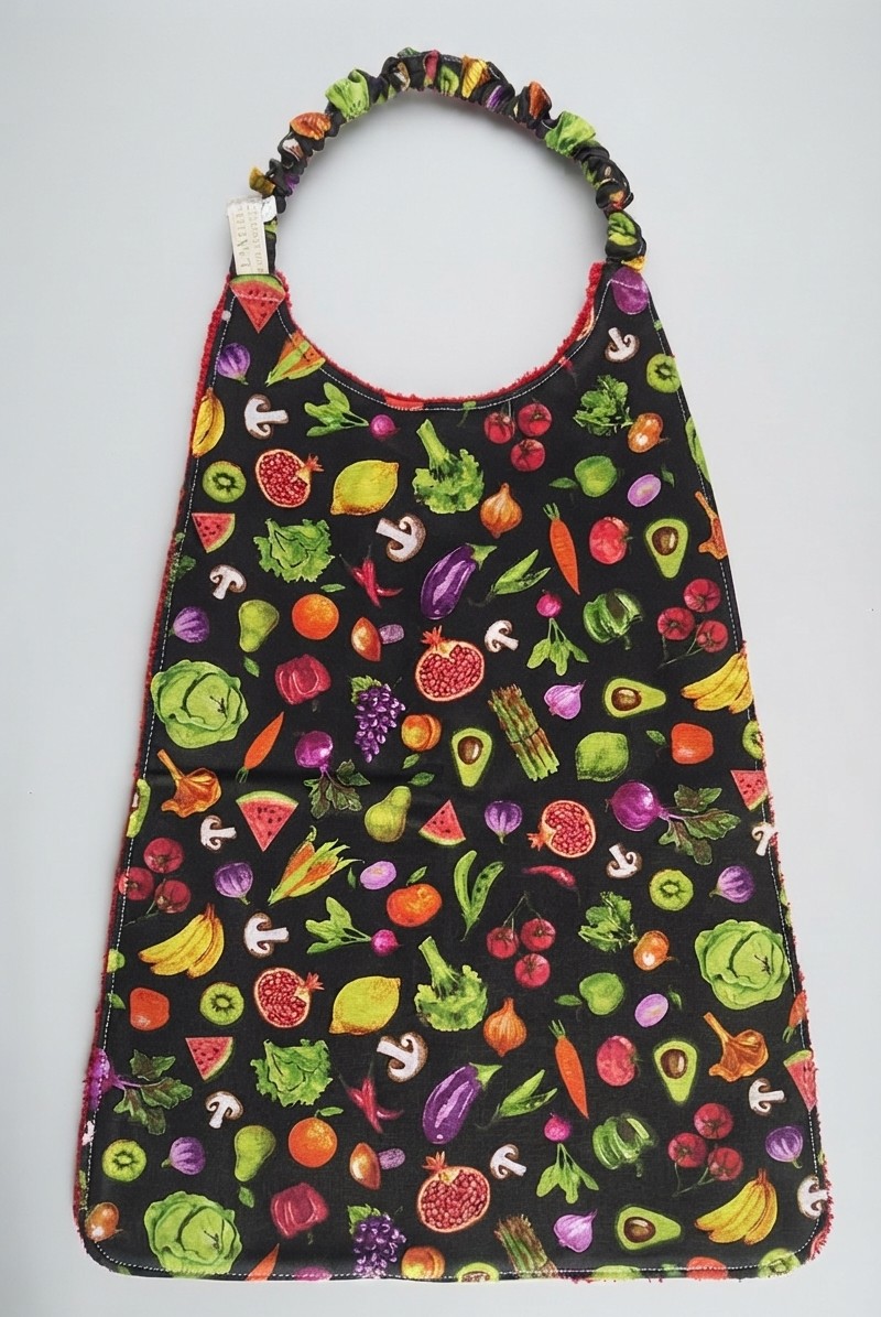 serviette cantine éponge coton legumes fruits