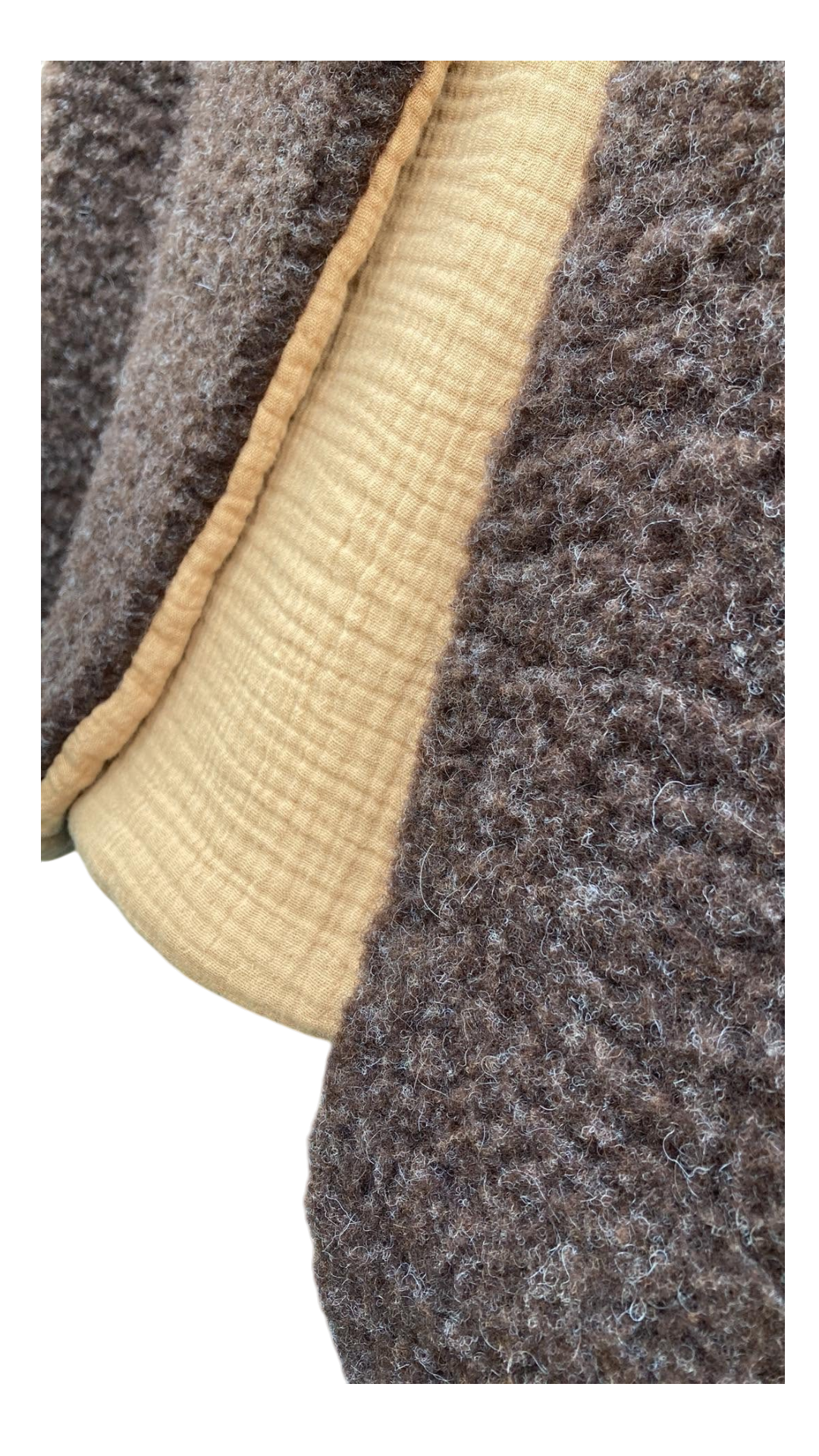 gilet laine pyrénées marron mixte gaze coton camel artisanal france