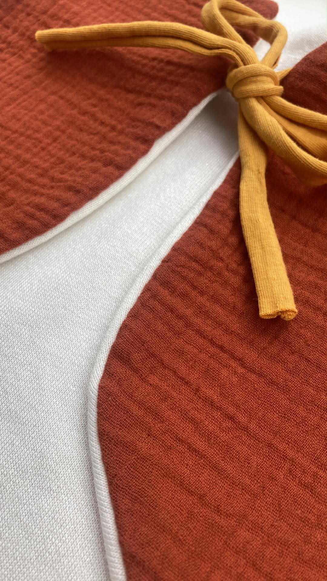 gilet gaze coton molleton bambou naturel artisanal rouille ecureuil