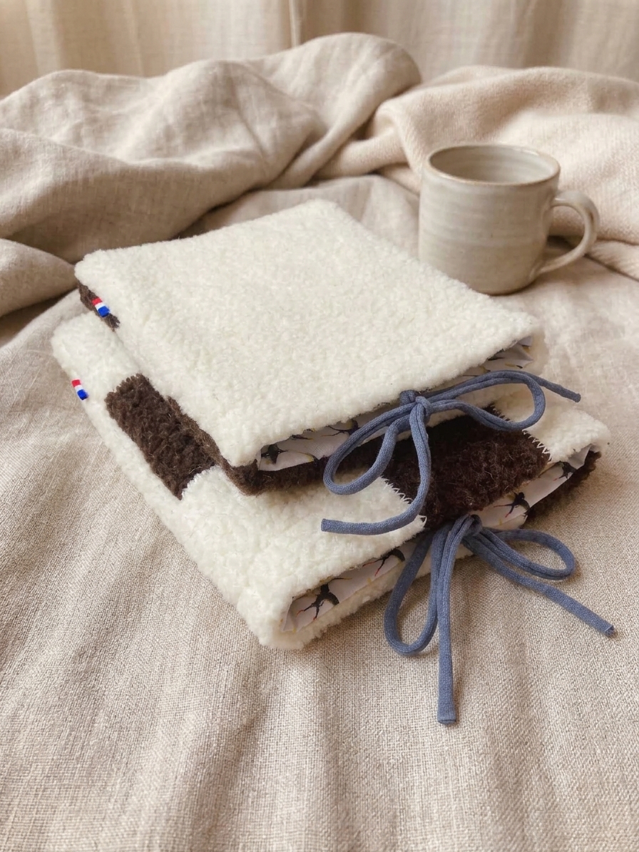 pochette lecture housse livre laine artisanal poche et broché cosy2