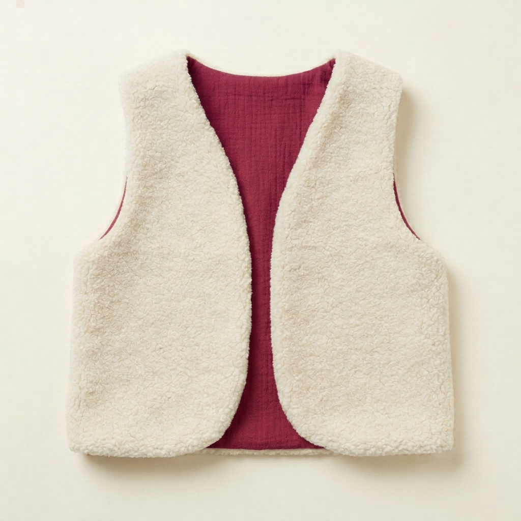 gilet laine ecrue gaze coton lie de vin2