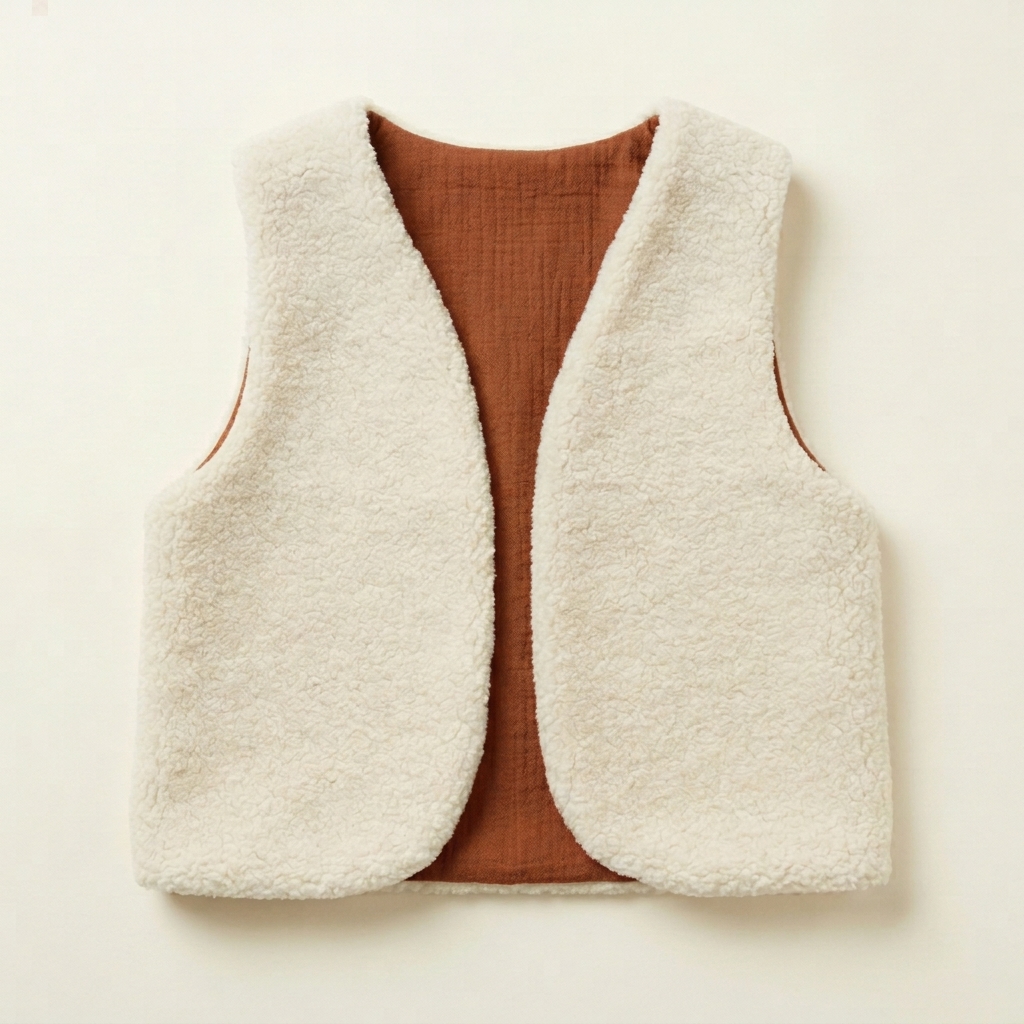 gilet laine ecrue gaze coton ecureuil 2