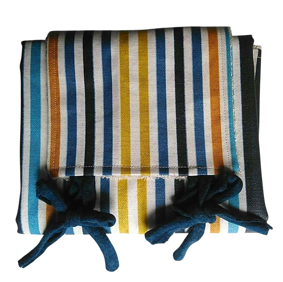 tapis a langer rayé gris bleu rayure basque