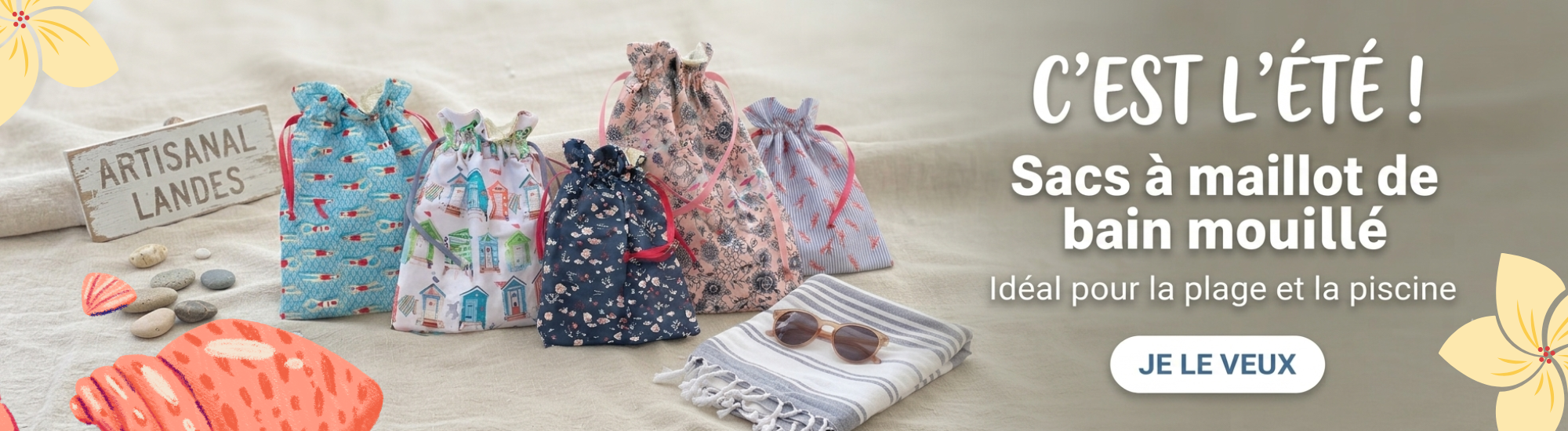 sac maillot bain mouillé plage piscine artisanal france