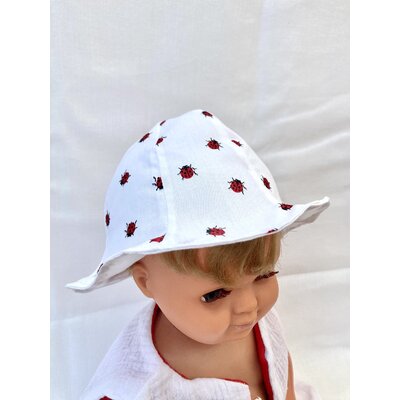 bob chapeau bébé été coton réversible artisanal coccinelles