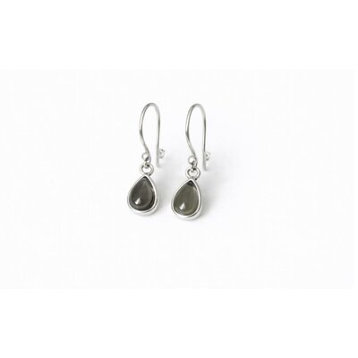 boucle oreille quartz fumé goutte