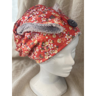 TUR18 turban bain coton bambou corail