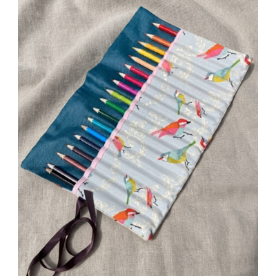 trousse crayons enroulable artisanat local france créatrice oiseaux nomade (2)