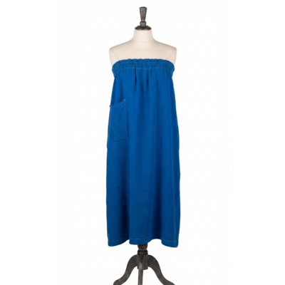 jupe 2en1 bustier gaze coton uni artisanal ccreatrice france poche