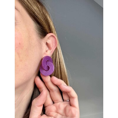 bo double anneaux entrelaces violet dune