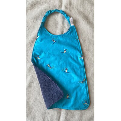 serviette cantine maternelle repas autonomie eponge coton fait main si bleu