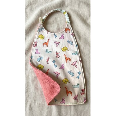 serviette cantine maternelle repas autonomie eponge coton fait main animaux