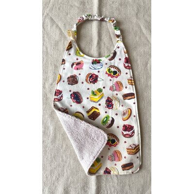 serviette cantine maternelle repas autonomie eponge coton fait main gateaux