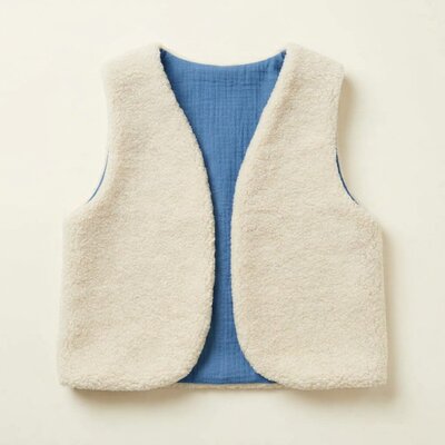 gilet laine ecrue gaze coton bleu barbeau2