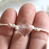bracelet macramé coulissant réglable fleur séchée beige pissenlit