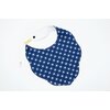 bavoir premier age artisanat francais coton et eponge bambou  géométrique bleu