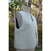 gilet réversible femme adulte laine mouton pyrénées artisanal ecru naturel double gaze créatrice france bleu jean