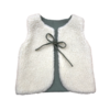gilet mouton ecru enfant gaze vert sauge