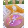 bague lecture irisée paillettée artisanal doré jaune