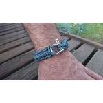 bracelet homme inox bleu gris