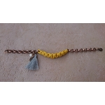 bracelet macramé chaine cuivre jaune