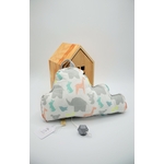 nuage musical tissu gaze coton origami pastel gris et argenté