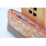 trousse fait main créateur tissu français intérieur doublé taupe rose