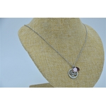 collier acier inox arbre de vie quartz rose cristal swarovski