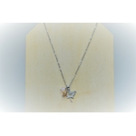 collier pendentif acier inox libellules goutte verre marron taupe perle quartz rose (2)