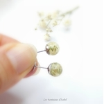 98-puces oreilles acier inox fleur séchée gypsophile blanc